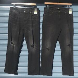 "Ripped" Slim Fit Jeans . Size: 36 x 30 ................ (2) Pair Bundle . Black